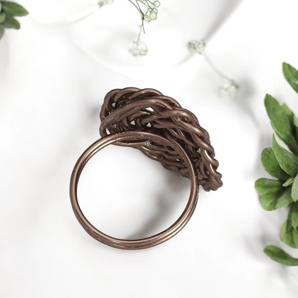 5 For $25💫Boho Brown Braided Coiled Ring - Picture 5 of 5